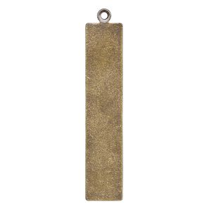 Focal, brass, 37x8mm double-sided blank flat rectangle, 26 gauge. Sold per pkg of 4.