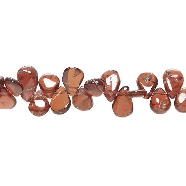 Garnet 1pkg1, hand-cut top-drilled puffed teardrop bead, 13 inch 6x4mm-9x6mm image number 0
