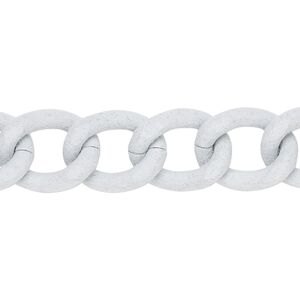 Chain 1pkg1 curb, 13mm, aluminum / flocked white 24 inch