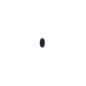 Cabochon, blue goldstone (glass) (man-made), 5x3mm calibrated oval. Sold per pkg of 10.
