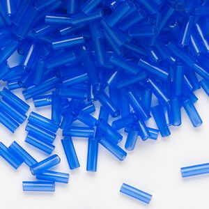 Bead, Preciosa Ornela Czech glass, bugle bead, pkg/500g, 1/4 inch, transparent light blue, (30050).