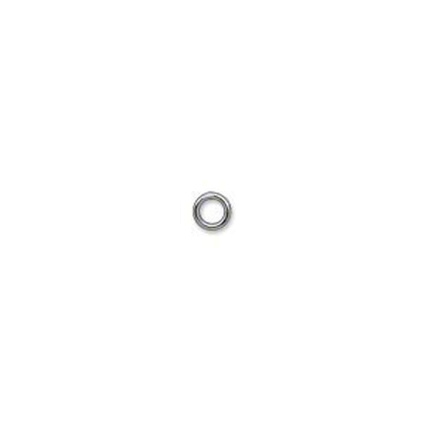 Jump ring, gunmetal-plated brass, 4mm soldered round, 2.4mm inside diameter, 20 gauge. Sold per pkg of 100. image number 0