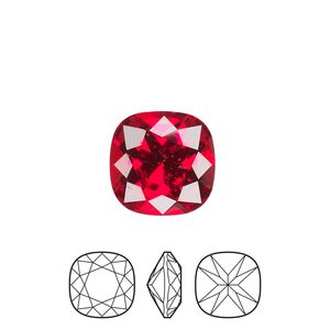 Fancy stone 144pk light Siam foil back, Preciosa MAXIMA Czech crystal rhinestone 12mm cushion square