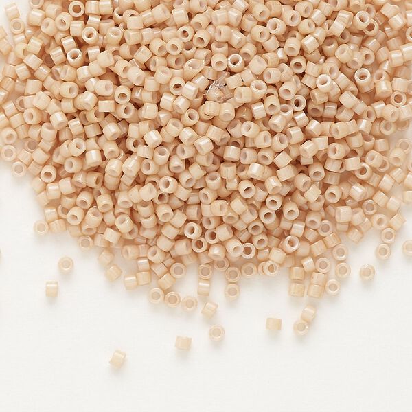 Seed bead, Delica®, glass, pkg/50g, #11 round, opaque gold luster tan (DB-0208). image number 0
