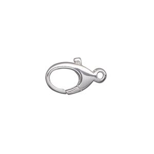 Clasp lobster claw 1pkg1 sterling silver, 13x9mm, 1-strand