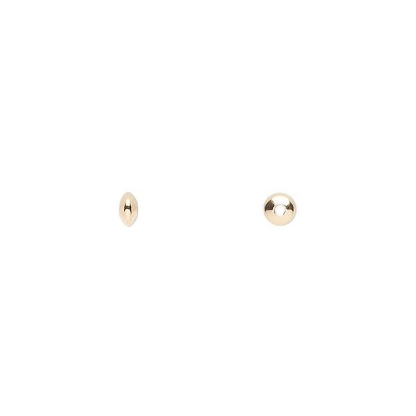 Bead, 14Kt gold-filled, 3.5x2mm smooth saucer. Sold per pkg of 2. image number 0