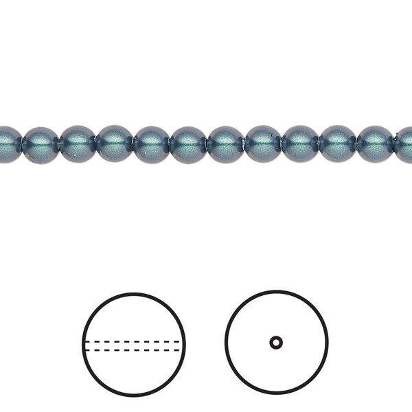 Pearl 500pk iridescent Tahitian look, Swarovski® 4mm round 5810 image number 0