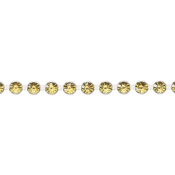 Cupchain, Vintage Crystal&trade;, imitation rhodium-plated brass, citrine, 3.4mm round. Sold per 1-meter section. image number 0
