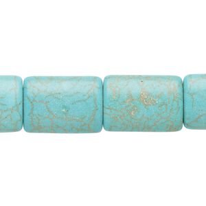 Magnesite 1pkg1, puffed rectangle bead 15 inch 18x13mm
