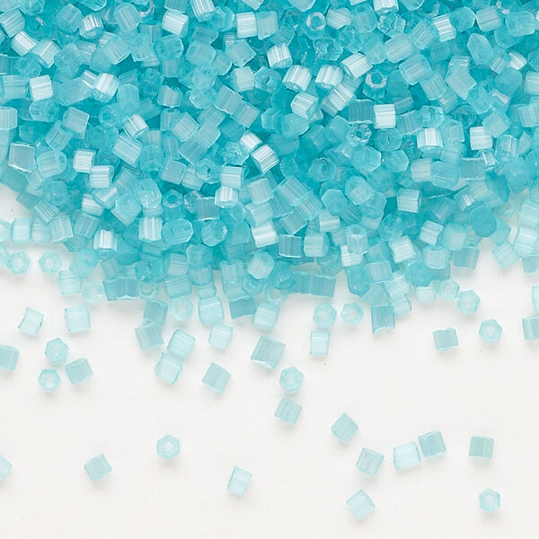 Seed bead, Preciosa Ornela Czech glass, pkg/500g, #11 2-cut hex, translucent solgel dyed satin teal, (05165). image number 0