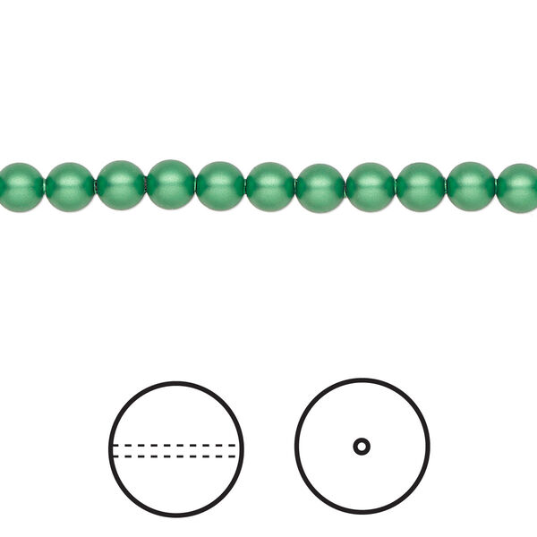 Pearl 100pk eden green, Crystal Passions® 4mm round 5810 image number 0