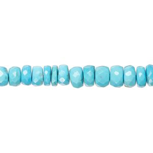 Turquoise 1pkg1, faceted rondelle bead 17 inch graduated 3x1mm-6x4mm