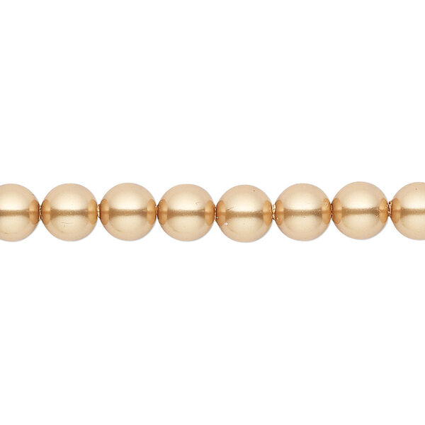 Pearl 500pk bright gold, Swarovski® 6mm round 5810 image number 0