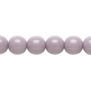 Bead, Czech glass druk, opaque purple, 10mm round. Sold per 15-1/2" to 16" strand.