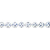 Bead, glass 1pkg8, opaque dark blue and white, 16mm hand-painted round. image number 1