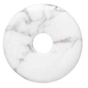 Howlite 1pkg1, donut focal natural 40mm