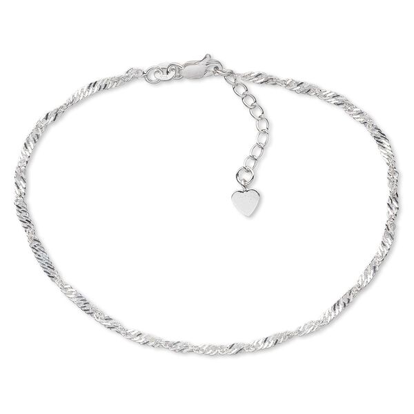 Bracelet, Create Compliments®, sterling silver, 2.5mm twisted serpentine chain, 7.5 inches with 1-inch extender chain and lobster claw clasp. Sold individually. image number 0