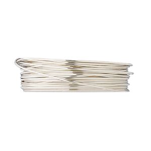 Wire, fine silver, half-hard, round, 24 gauge. Sold per pkg of 5 feet.