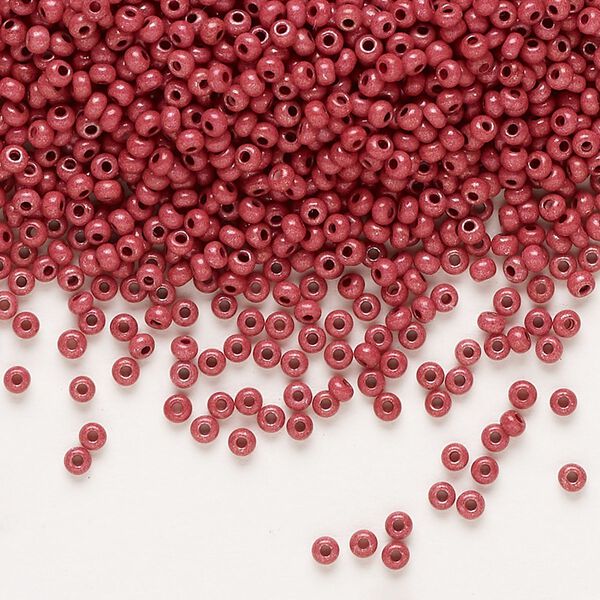 Seed bead, Preciosa Ornela Czech glass, pkg/50g, #11 rocaille, opaque terra intensive dyed brown chalkwhite, (16A18). image number 0