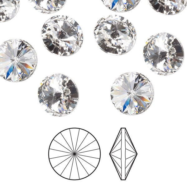 Chaton 72pk crystal foil back, Preciosa MAXIMA Czech crystal rhinestone 18mm rivoli image number 0