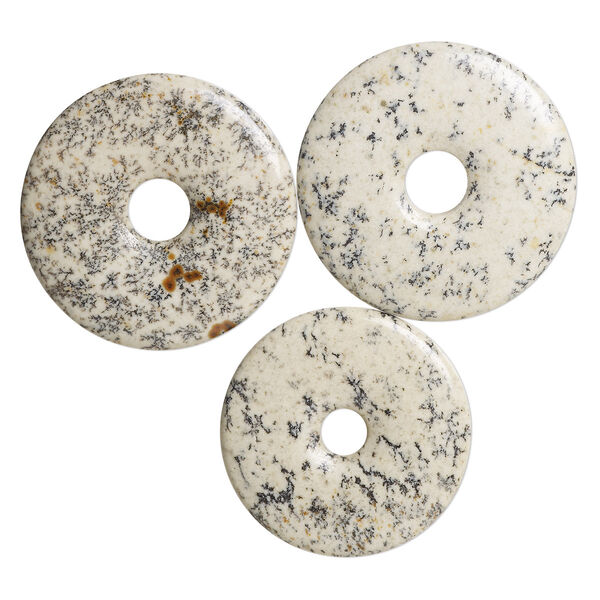 Grey feldspar 1pkg3, undrilled donut focal natural B grade, mix 40-45mm image number 0
