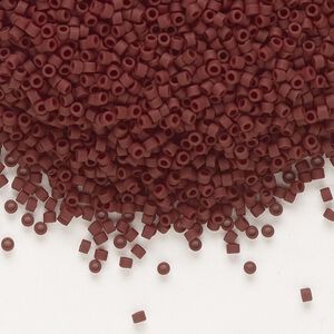 Seed bead, Delica®, glass, pkg/250g, #11 round, opaque matte espresso (DB-1910).