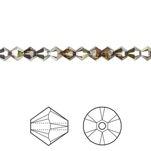 Bead 48pk light Colorado topaz golden Sahara, Crystal Passions® 4mm bicone 5328
