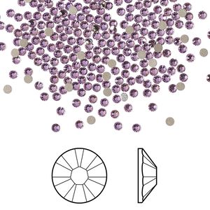 Flat back 144pk crystal vitrail light foil back, Crystal Passions® 1.7-1.9mm rose round SS5 2058