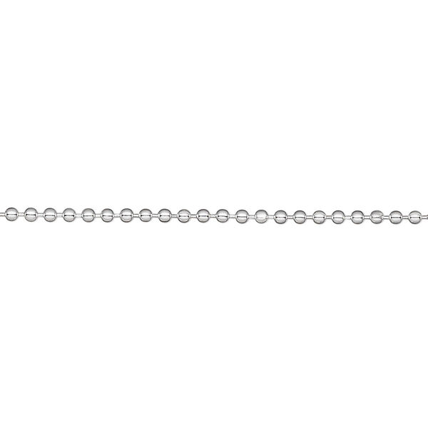 Chain, sterling silver, 1.5mm ball. Sold per pkg of 5 feet. image number 0