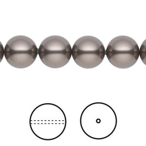 Pearl 25pk brown, Crystal Passions® 10mm round 5810