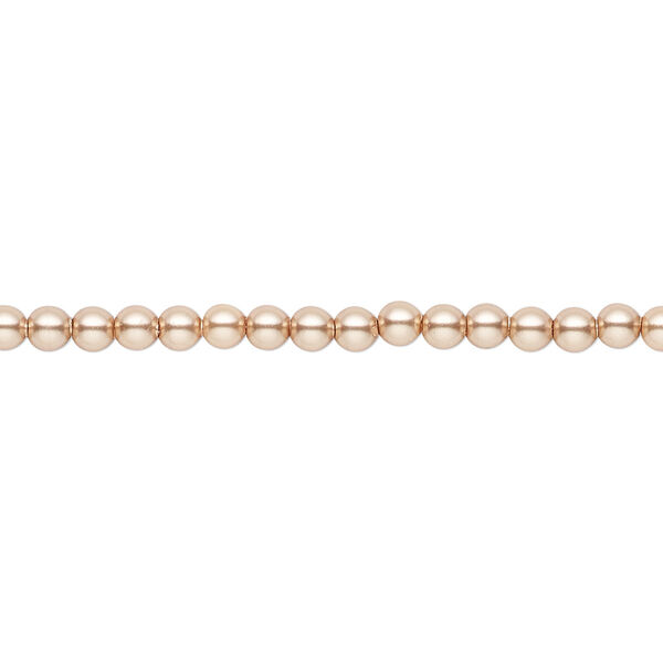 Pearl 100pk rose gold, Crystal Passions® 3mm round 5810 image number 0