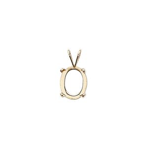 Pendant, Cab-Tite™, 14Kt gold-filled, 10x8mm 4-prong oval setting. Sold individually.