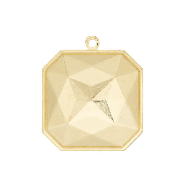 Drop, Almost Instant Jewelry®, gold-plated brass, 25mm square with 23mm square setting. Sold per pkg of 2. image number 0