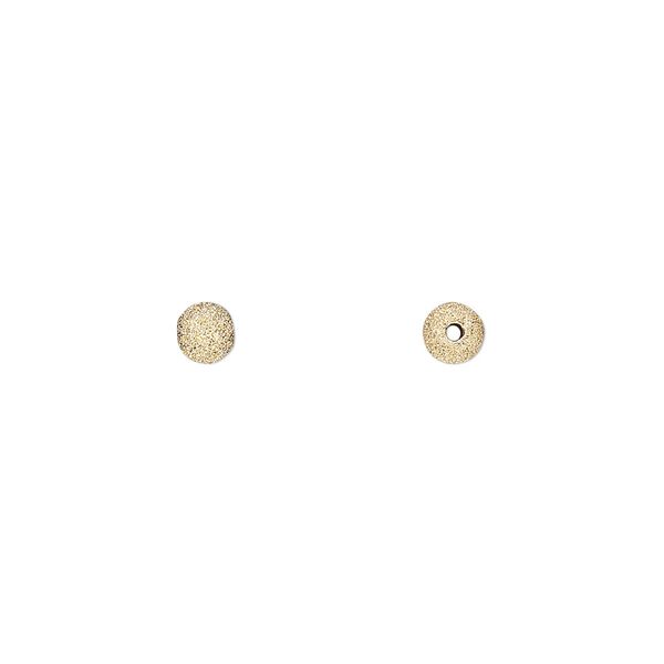 Bead, 14Kt gold-filled, 4mm stardust round. Sold per pkg of 4. image number 0