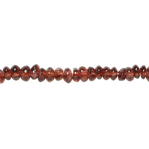 Garnet 1pkg1, hand-cut saucer bead, 13 inch 4x2mm-5x3mm