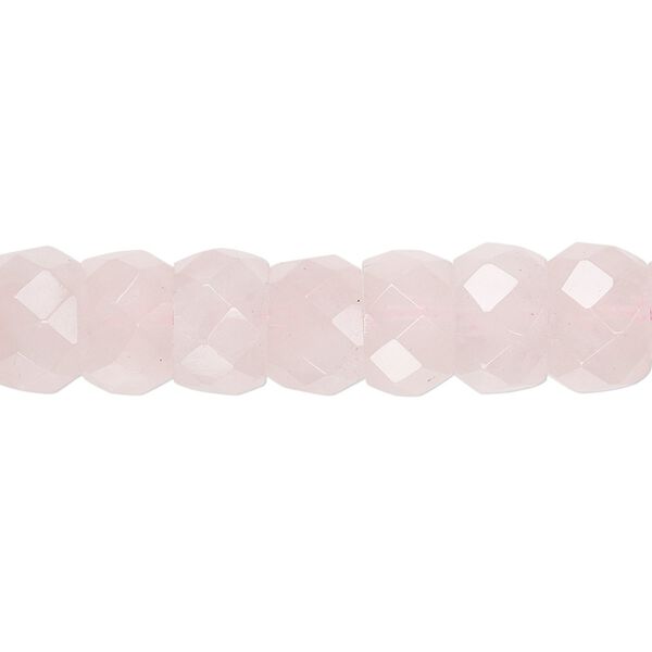 Rose quartz 1pkg1, tumbled faceted rondelle bead natural 15.5-16 inch 10x7mm image number 0