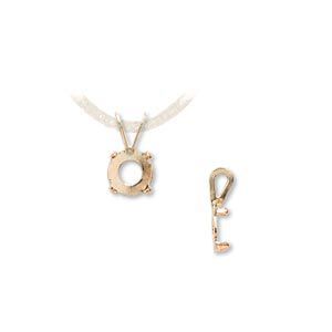 Pendant, Cab-Tite™, 14Kt gold, 6mm with 4-prong round setting. Sold individually.