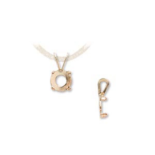 Pendant, Cab-Tite™, 14Kt gold, 6mm with 4-prong round setting. Sold individually. image number 0
