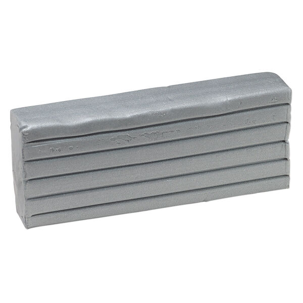 Polymer clay, Sculpey® PREMO, silver. Sold per 8-ounce bar. image number 0