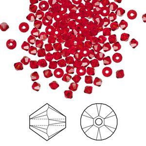 Bead 48pk light Siam, Crystal Passions® 3mm bicone 5328