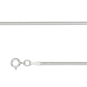Chain 1pkg1 sterling silver snake, 1.5mm / springring clasp, Gossamer™ 20 inch