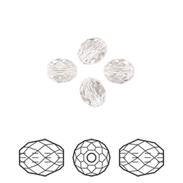 Bead 4pk crystal, Crystal Passions® 7x6mm olive briolette 5044 image number 0