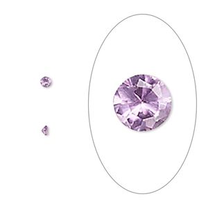 Gem, cubic zirconia, alexandrite purple, 2mm faceted round, Mohs hardness 8-1/2. Sold per pkg of 10.