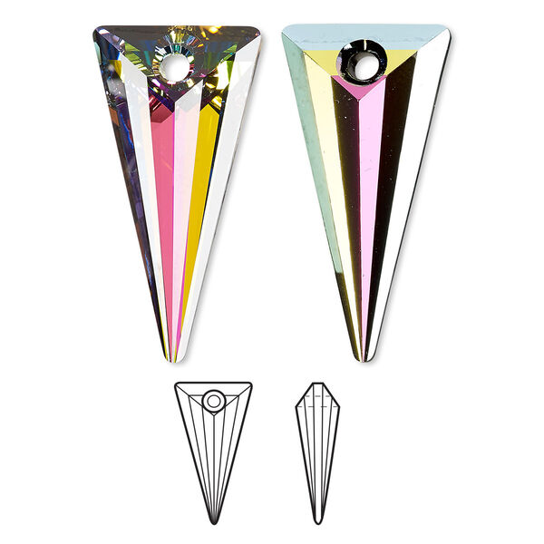 Focal 1pk crystal vitrail medium P, Crystal Passions® 39x20mm pendant spike 6480 image number 0