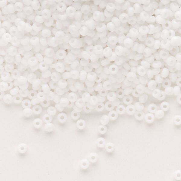 Seed bead, Preciosa Ornela, Czech glass, pkg/50g, opaque white, #10 rocaille. image number 0