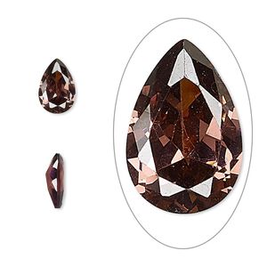 Gem, cubic zirconia, alexandrite purple, 9x6mm faceted pear, Mohs hardness 8-1/2. Sold individually.