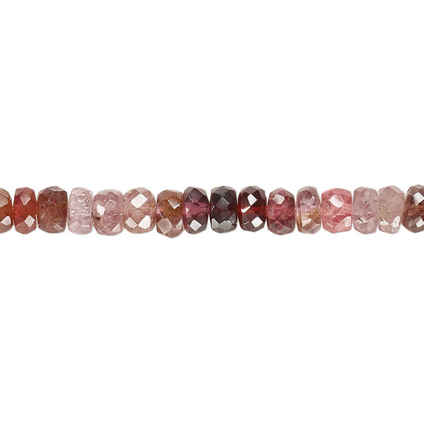 Bead, multi-sapphire (heated), 4.5x1mm-5x4mm hand-cut faceted rondelle, B grade, Mohs hardness 9. Sold per 8-inch strand, approximately 65 beads. image number 0