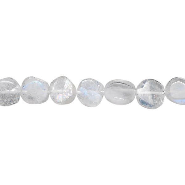 Rainbow moonstone 1pkg1, hand-cut flat round bead natural C grade, 15.5-16 inch 6-7mm image number 0