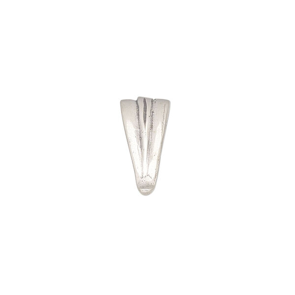Bail, ice-pick, antiqued sterling silver, 14x7mm triangle, 10mm grip length. Sold individually. image number 0