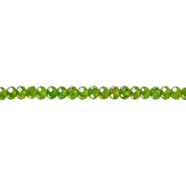 Bead, chrome diopside (natural), 3-3.5mm hand-cut faceted round, B+ grade, Mohs hardness 5-1/2 to 6. Sold per 15-1/2" to 16" strand. image number 0
